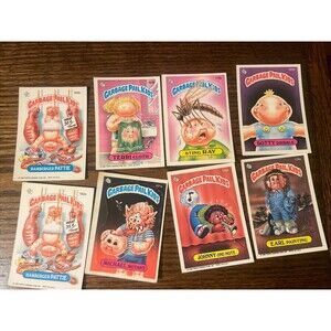 1986 Topps Garbage Pail Kids Lot Of 8 Sting Ray, Dotty Dribble, Terri Cloth
